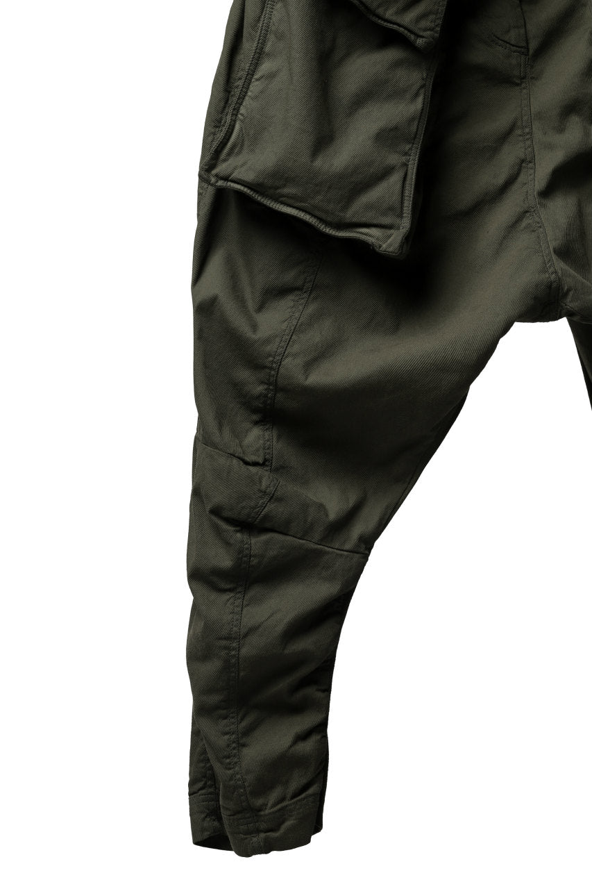 RUNDHOLZ DIP LOW CROTCH TAPERED POCKET TROUSERS (MOSS*KHAKI GREEN)