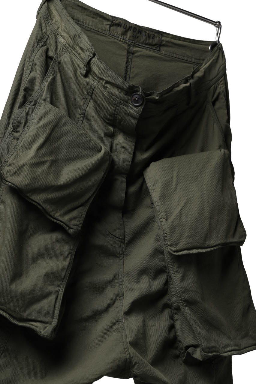 Load image into Gallery viewer, RUNDHOLZ DIP LOW CROTCH TAPERED POCKET TROUSERS (MOSS*KHAKI GREEN)