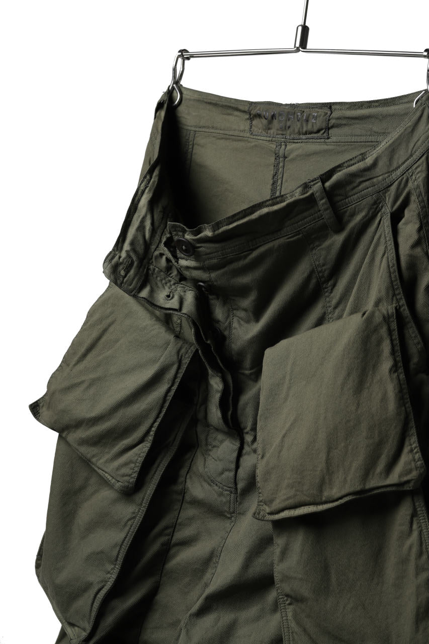 RUNDHOLZ DIP LOW CROTCH TAPERED POCKET TROUSERS (MOSS*KHAKI GREEN)