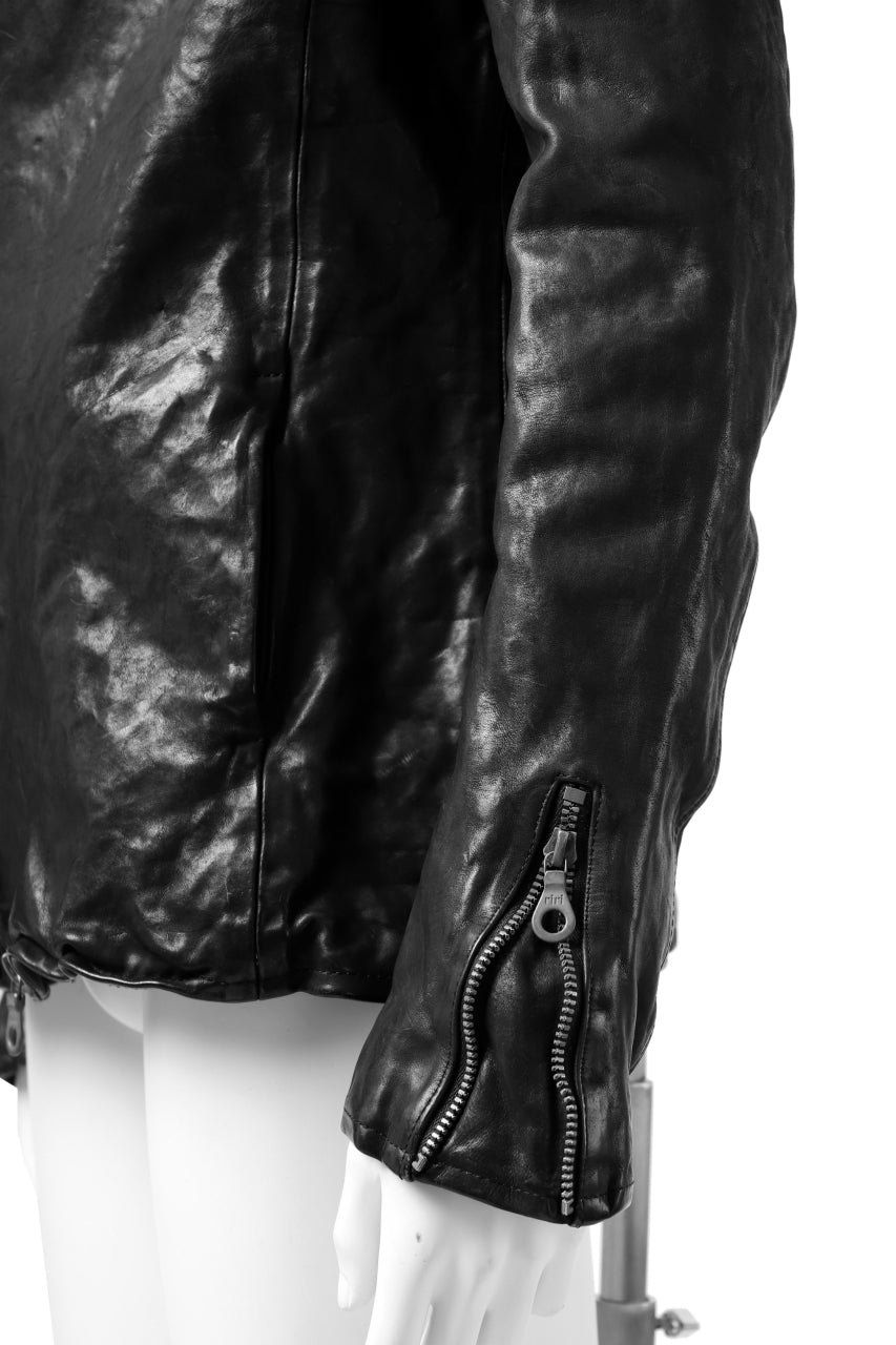 ISAMU KATAYAMA BACKLASH HOODED ZIPPER JACKET / ITALY-SHOULDER OBJECT DYED (BLACK)