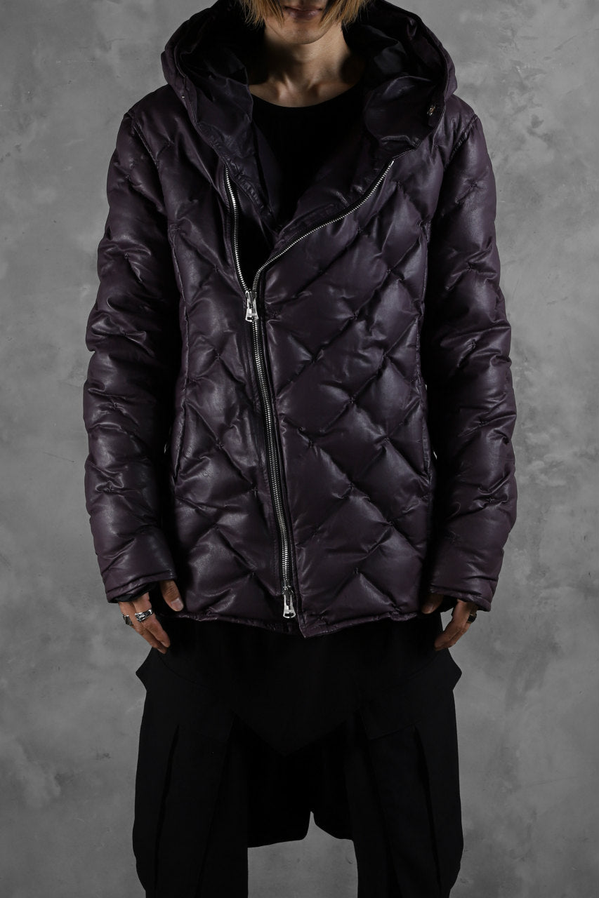 画像をギャラリービューアに読み込む, ISAMU KATAYAMA BACKLASH HOODED DOWN JACKET / KANGAROO + POLISH WHITE GOOSE (PURPLE)