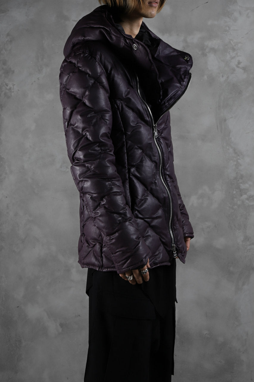 ISAMU KATAYAMA BACKLASH HOODED DOWN JACKET / KANGAROO + POLISH WHITE GOOSE (PURPLE)