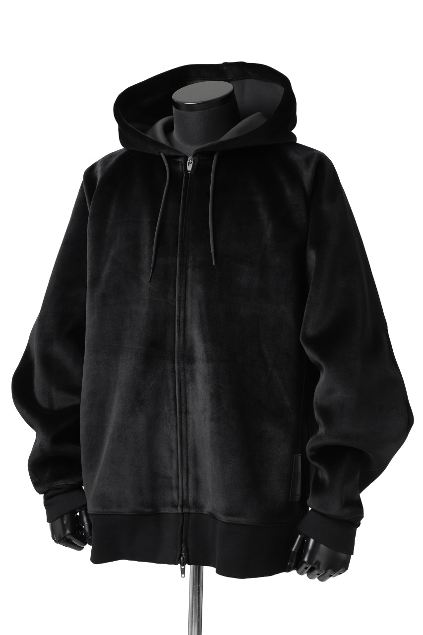 Y-3 Yohji Yamamoto FULL ZIP SQUARE HOODIE PARKA / VELVET SPACER (BLACK)