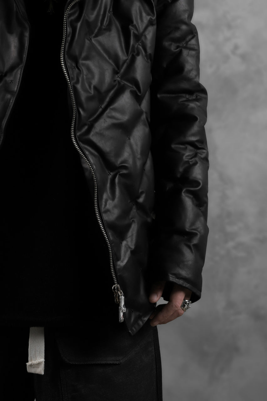 BACKLASH THE LINE exclusive HOODED DOWN JACKET / GUIDI CALF + POLISH WHITE GOOSE (BLACK)