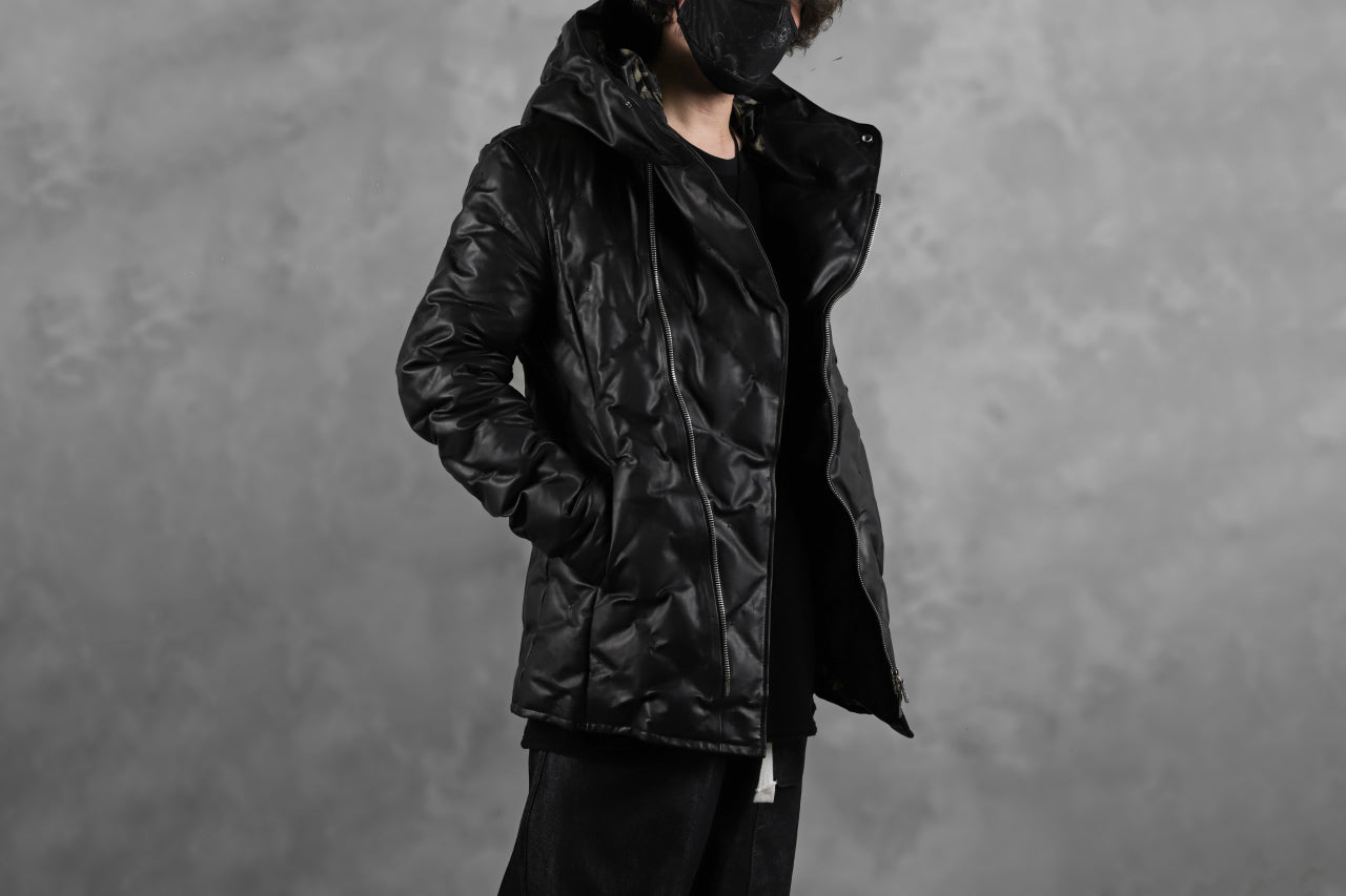 BACKLASH THE LINE exclusive HOODED DOWN JACKET / GUIDI CALF + POLISH WHITE GOOSE (BLACK)