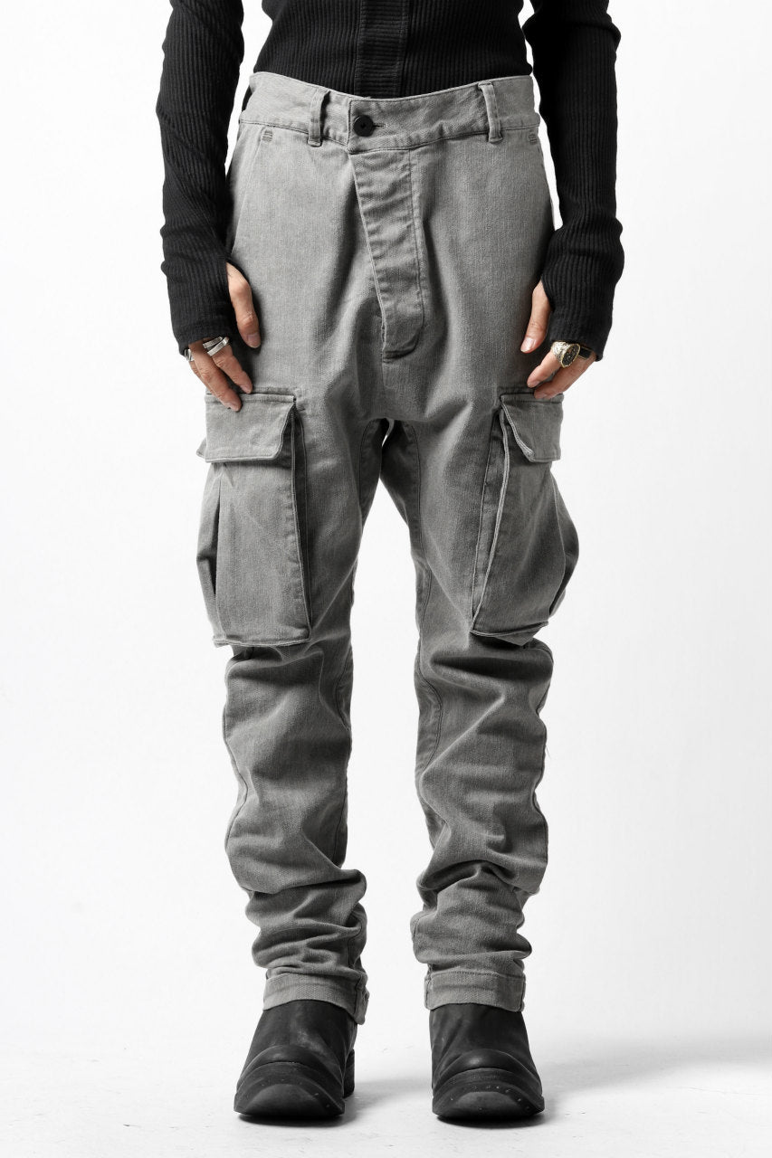 画像をギャラリービューアに読み込む, 11 BY BORIS BIDJAN SABERI CARGO POCKET PANT &quot;P21B-F1451&quot; (STRETCH DENIM / USED GREY)