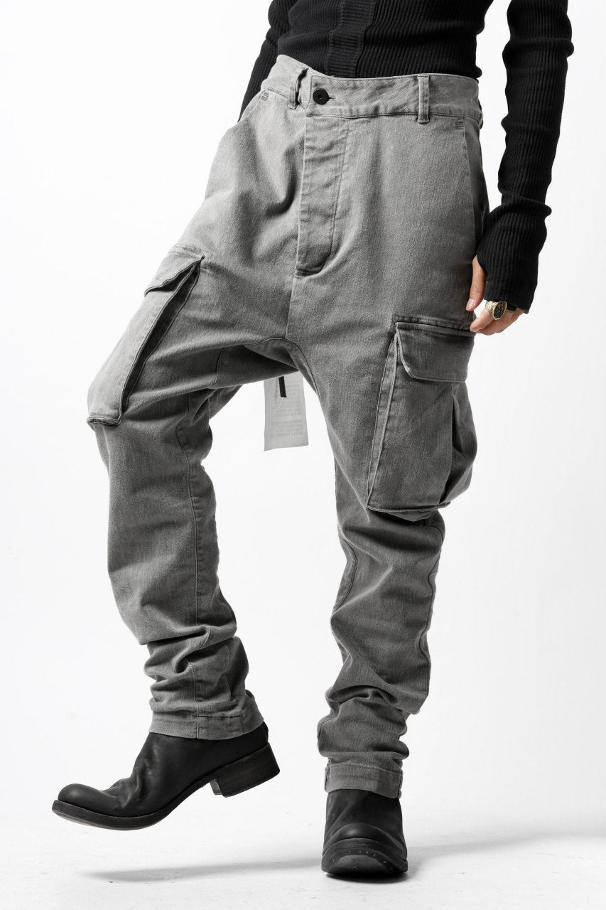 画像をギャラリービューアに読み込む, 11 BY BORIS BIDJAN SABERI CARGO POCKET PANT &quot;P21B-F1451&quot; (STRETCH DENIM / USED GREY)