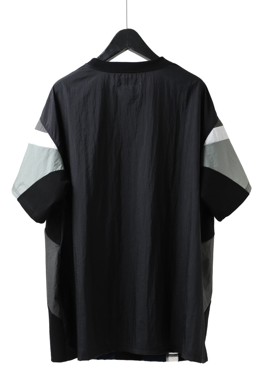 FACETASM NYLON PATCH WORK TOPS (BLACK)