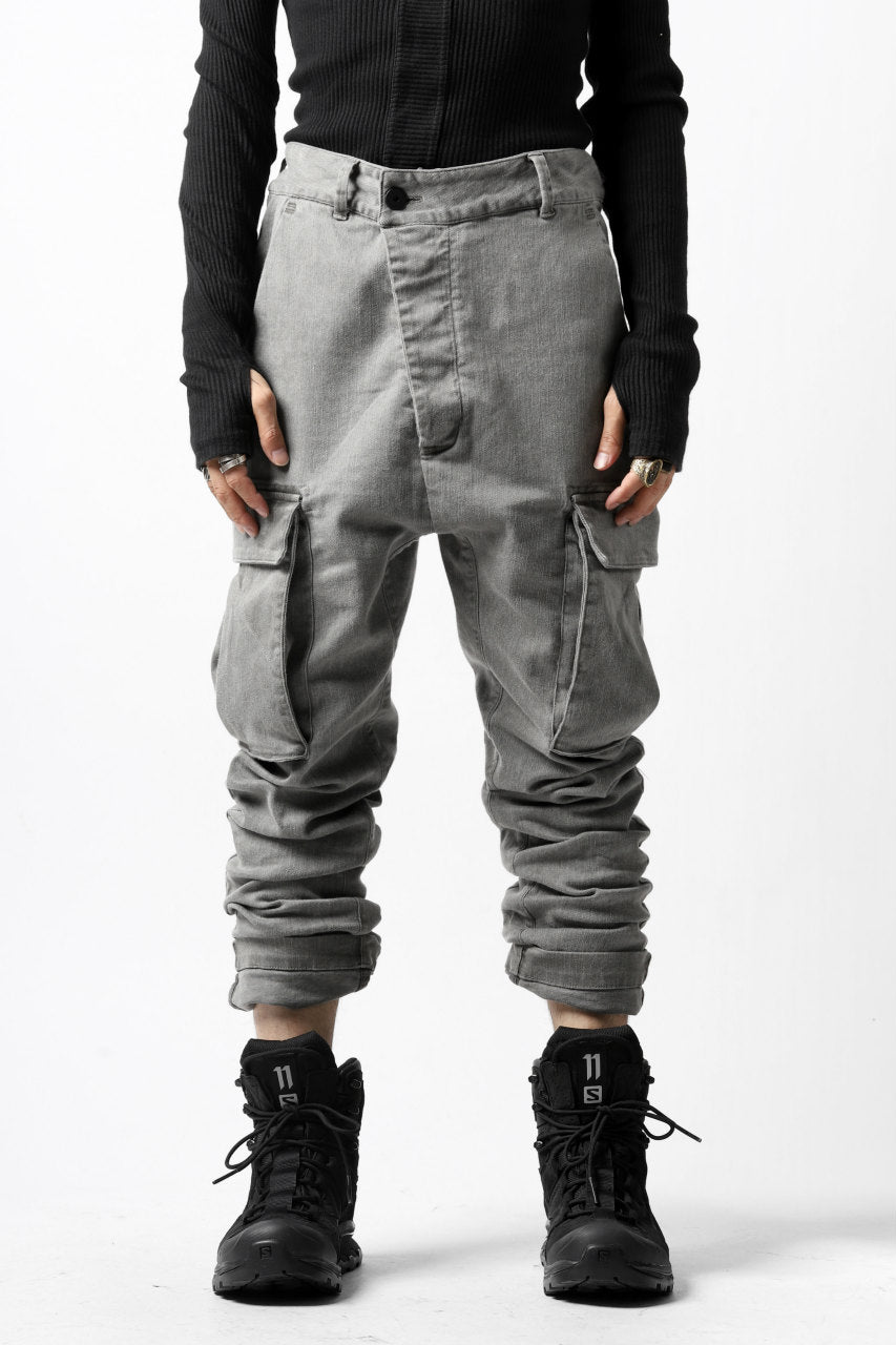 画像をギャラリービューアに読み込む, 11 BY BORIS BIDJAN SABERI CARGO POCKET PANT &quot;P21B-F1451&quot; (STRETCH DENIM / USED GREY)