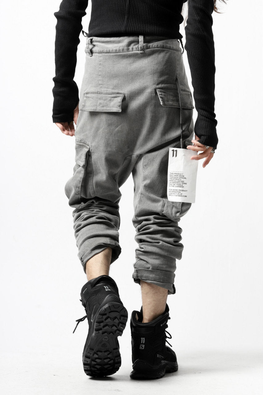 11 BY BORIS BIDJAN SABERI CARGO POCKET PANT "P21B-F1451" (STRETCH DENIM / USED GREY)