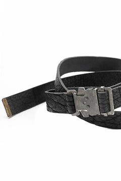 Load image into Gallery viewer, ierib safety buckle belt / shrunken rough bull (BLACK)