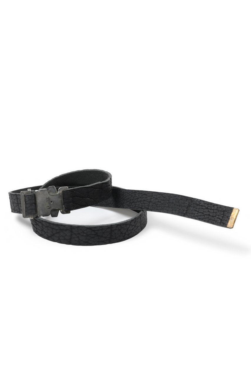 ierib detachable buckle belt / rough bull onepiece (BLACK)