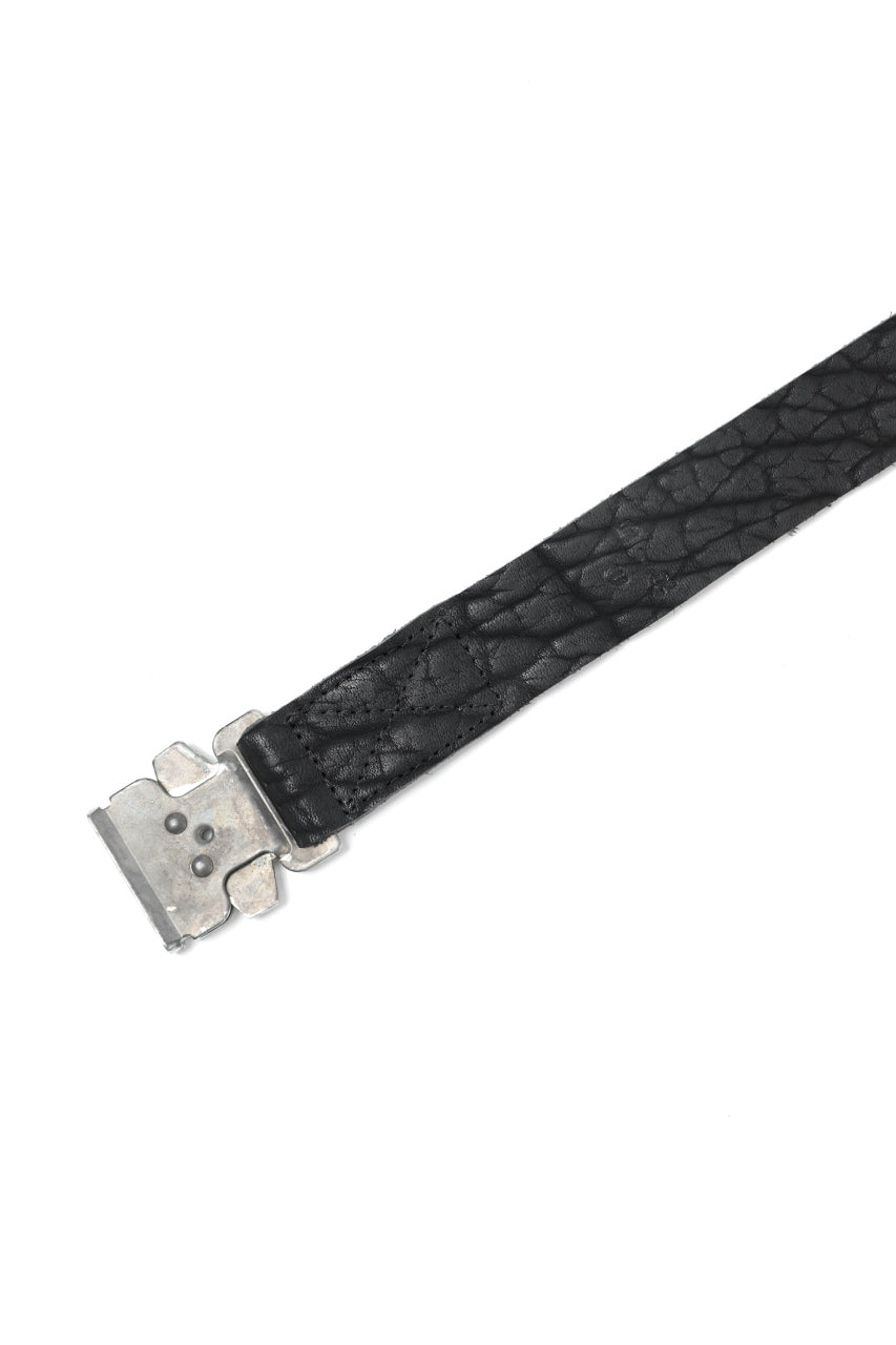 ierib detachable buckle belt / rough bull onepiece (BLACK)