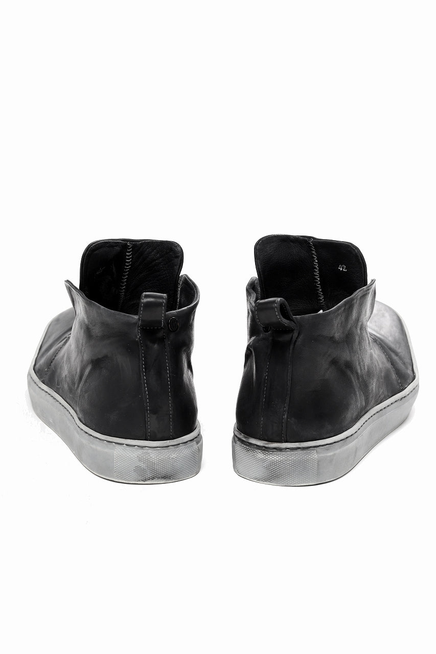 incarnation exclusive HIDDEN LACED SNEAKER / HORSE FULL GRAIN (PIECE DYED BLACK x WHITE)
