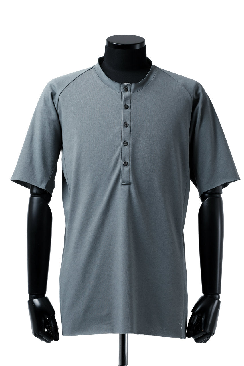 ierib raw edge Tee type-H  / light jersey (BLUE GREY)