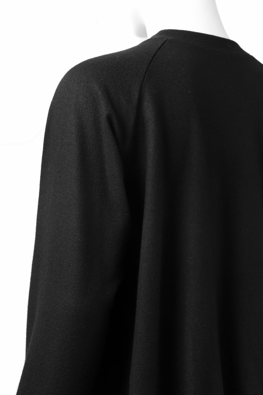 Load image into Gallery viewer, COLINA RAGLAN SWEAT PULLOVER / SUPER 140s WASHABLE WOOL (BLACK)