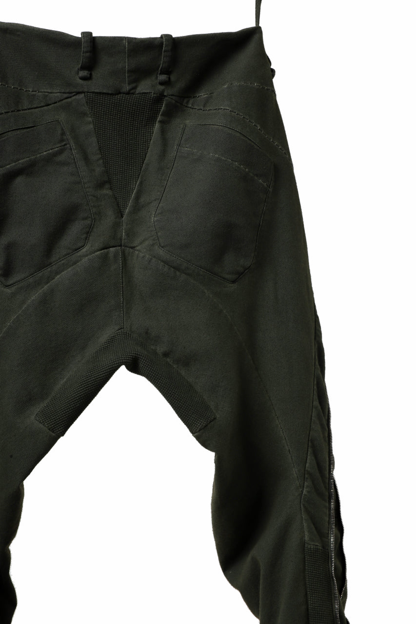 masnada LATERAL ZIP BAGGY PANTS / STRETCH REPURPOSED COTTON (LEGION)