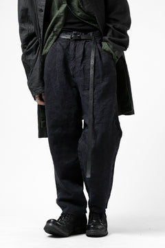 画像をギャラリービューアに読み込む, ISAMU KATAYAMA BACKLASH TAPERED TROUSERS / GARMENT NATURAL DYED LINEN CANVAS (INDIGO)