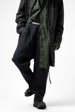 画像をギャラリービューアに読み込む, ISAMU KATAYAMA BACKLASH TAPERED TROUSERS / GARMENT NATURAL DYED LINEN CANVAS (INDIGO)