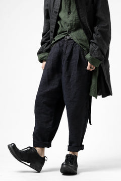 画像をギャラリービューアに読み込む, ISAMU KATAYAMA BACKLASH TAPERED TROUSERS / GARMENT NATURAL DYED LINEN CANVAS (INDIGO)