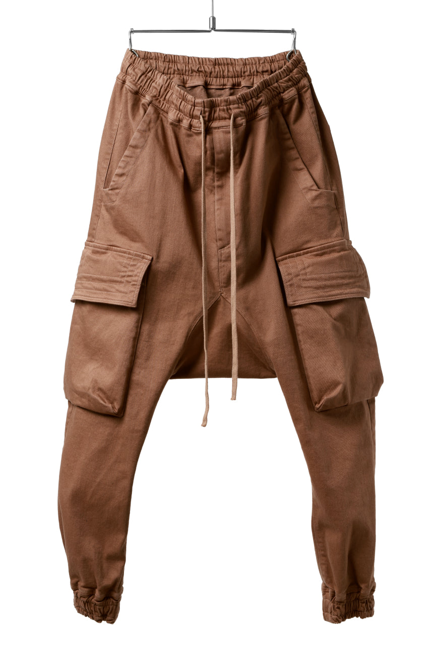 A.F ARTEFACT DYEING DENIM EASY SARROUEL CARGO PANTS (R.TEA