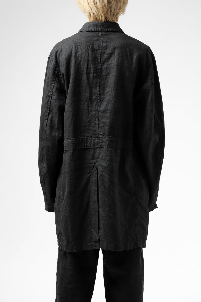 ISAMU KATAYAMA BACKLASH WORK COAT / GARMENT NATURAL DYED LINEN (SUMI)