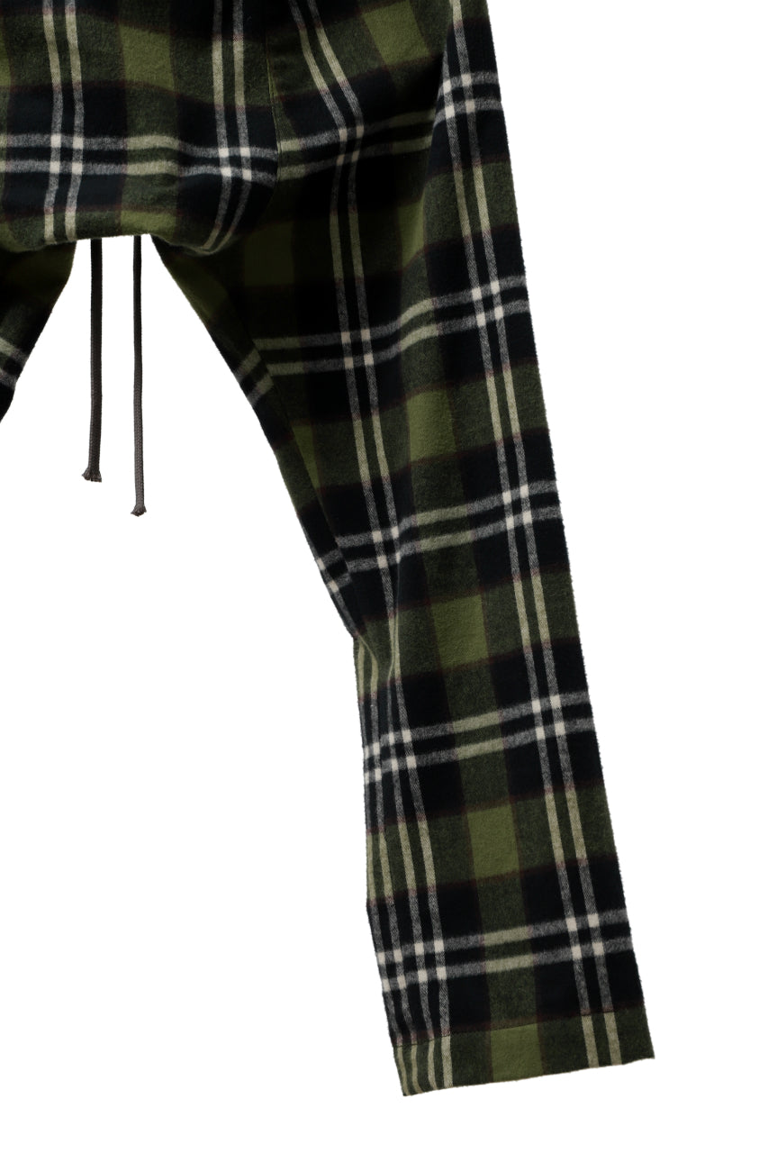 A.F ARTEFACT D-CLOTCH SIDE ZIP LONG PANTS (KHAKI CHECK)