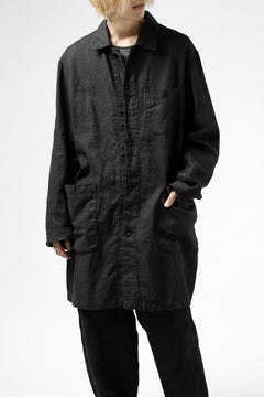 Load image into Gallery viewer, ISAMU KATAYAMA BACKLASH WORK COAT / GARMENT NATURAL DYED LINEN (SUMI)