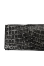 Load image into Gallery viewer, ISAMU KATAYAMA BACKLASH CROCODILE LONG WALLET / (SUMI DYED GREY)
