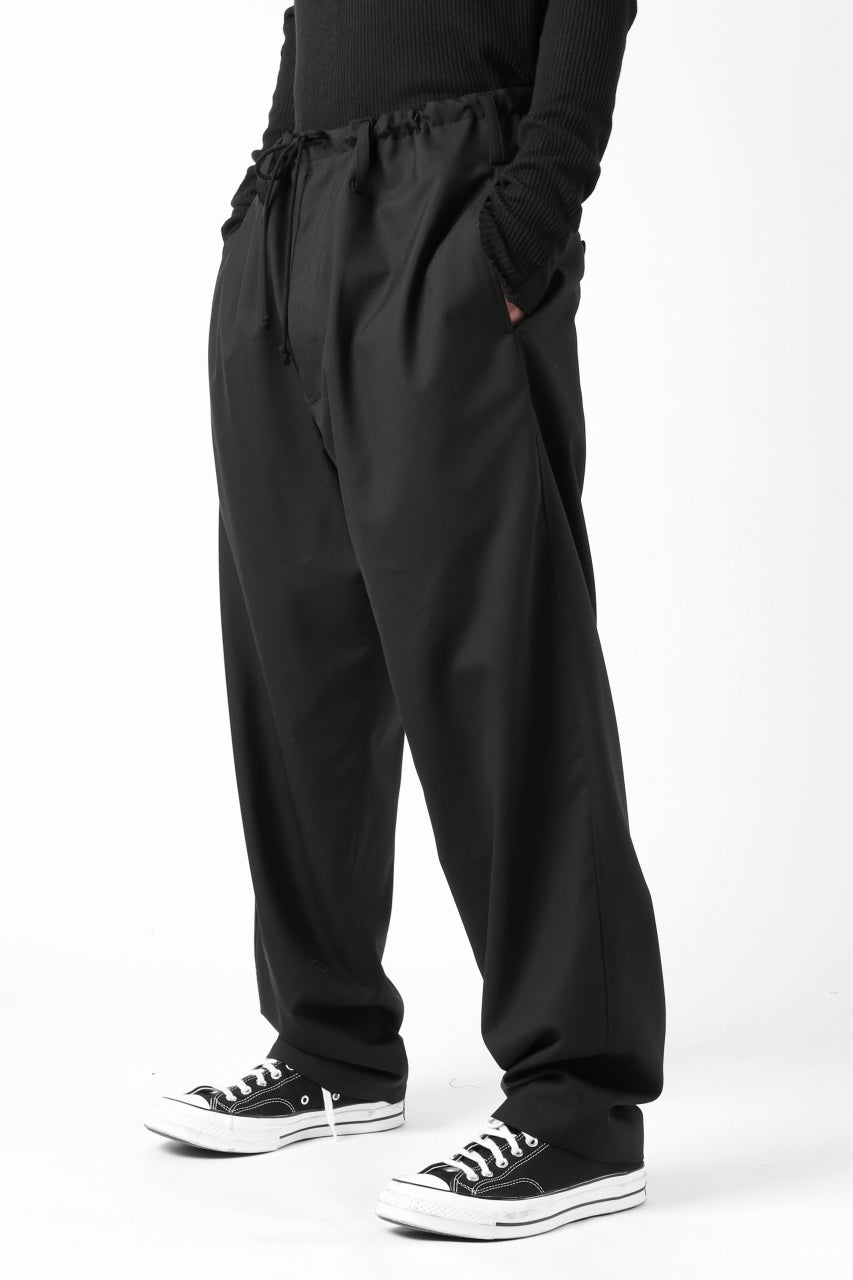 Y's BANG ON! No.7 WAIST STRING WOOL TROPICAL PANTS (BLACK)