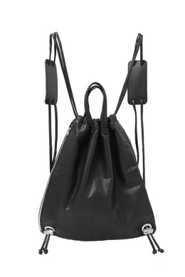 ISAMU KATAYAMA BACKLASH DRAWSTRING BACKPACK / MONOCHROME LUXURY STEER (BLACK)