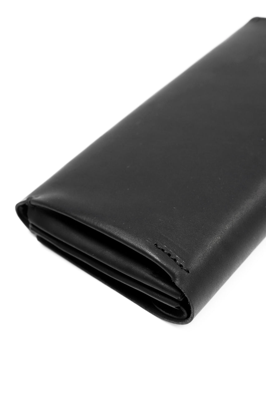 ISAMU KATAYAMA BACKLASH LONG FOLD WALLET / GUIDI OILED CALF (BLACK)