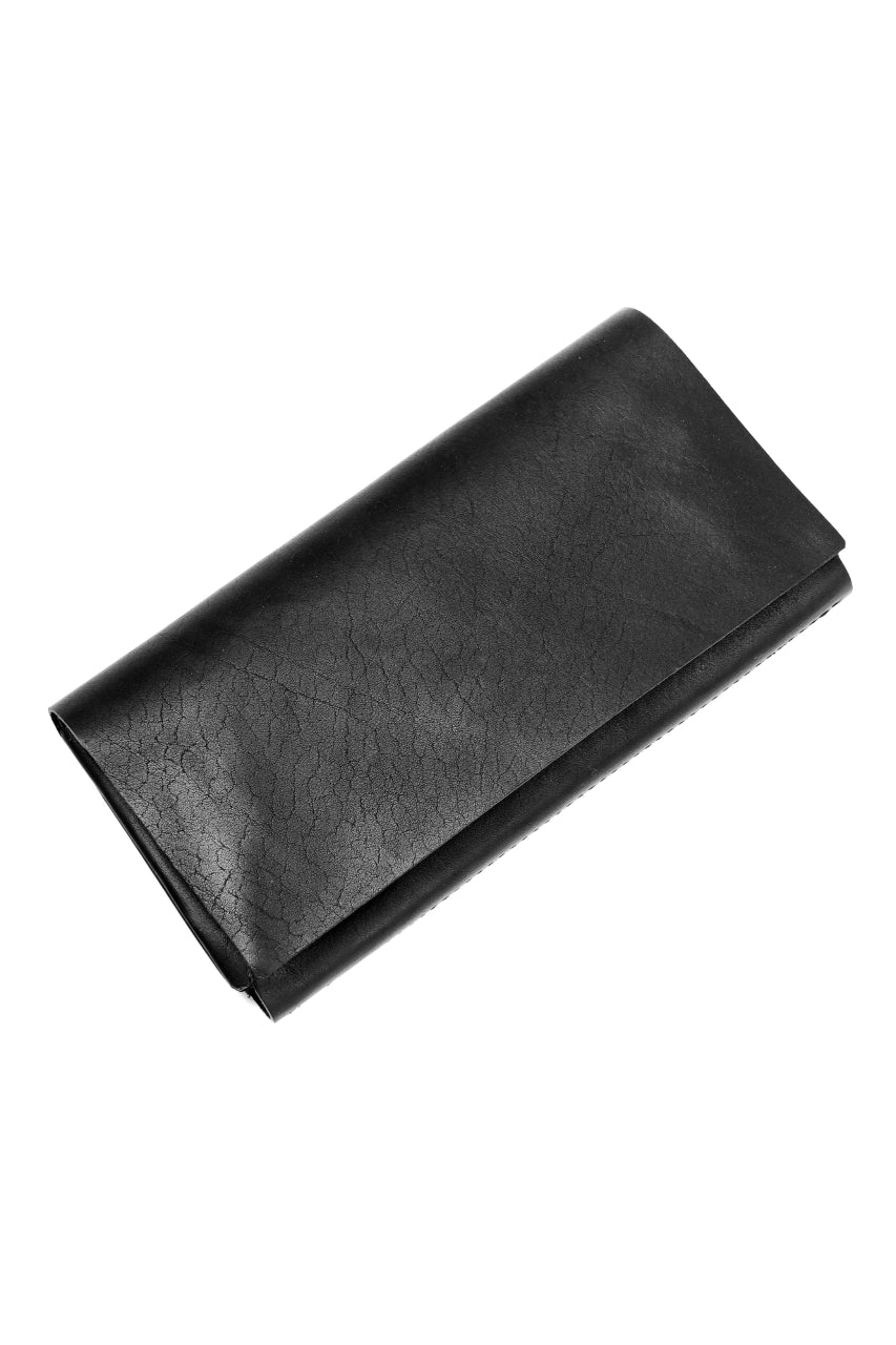 ISAMU KATAYAMA BACKLASH LONG FOLD WALLET / GUIDI OILED CALF (BLACK)