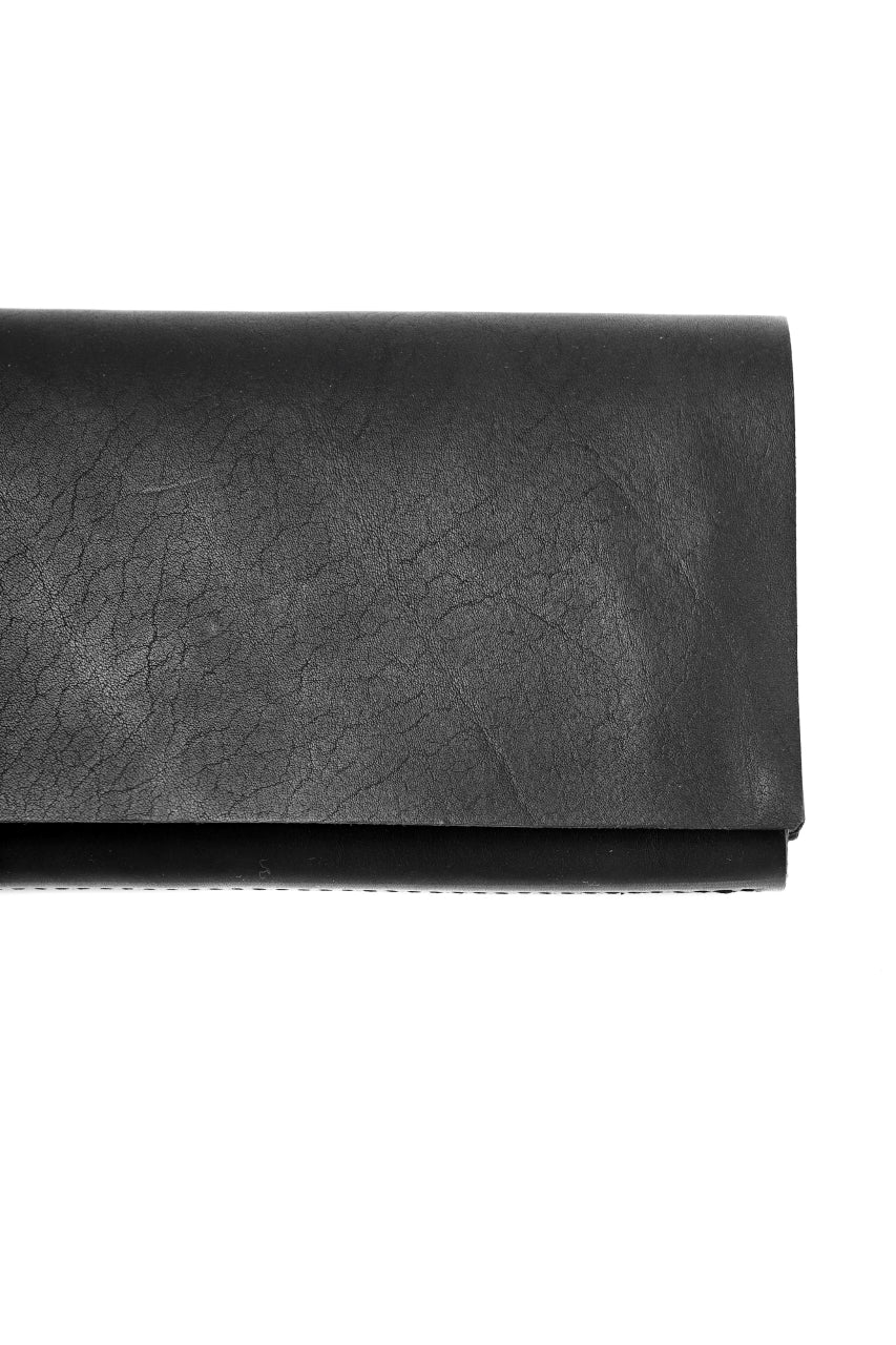 ISAMU KATAYAMA BACKLASH LONG FOLD WALLET / GUIDI OILED CALF (BLACK