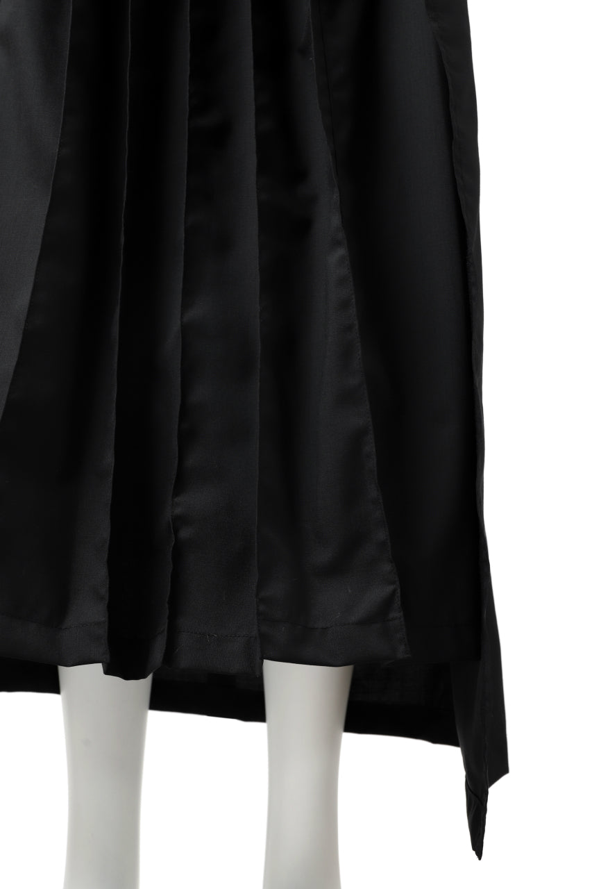 画像をギャラリービューアに読み込む, CHANGES VINTAGE REMAKE WRAP PLEATED SKIRT / ASSORT SLACKS FABRIC (MULTI BLACK )