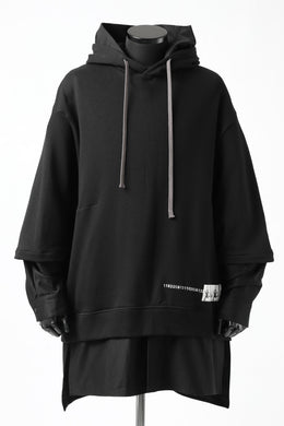 A.F ARTEFACT COMBI LAYERED HOODIE PULLOVER (BLACK)