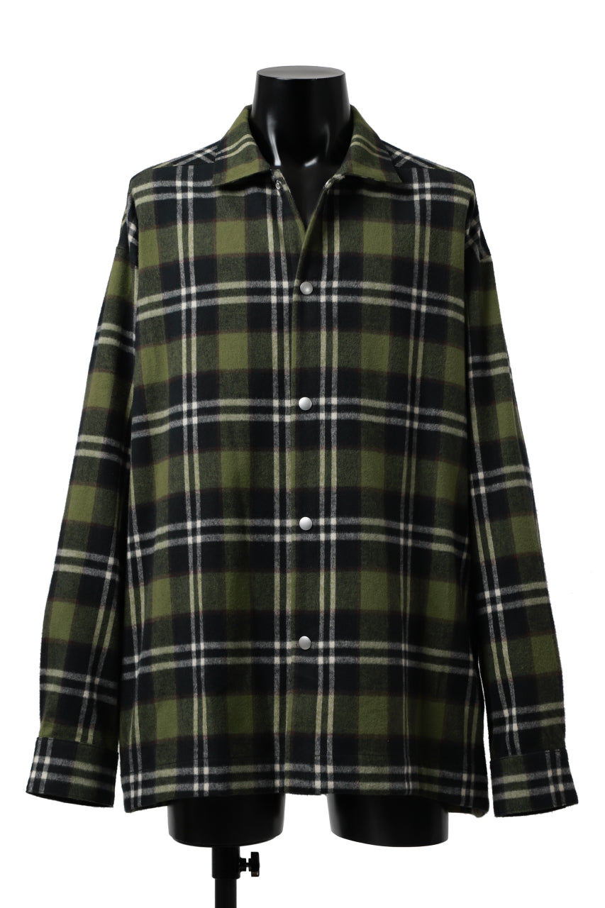 画像をギャラリービューアに読み込む, A.F ARTEFACT OVERSIZED CHECK SHIRT (KHAKI)