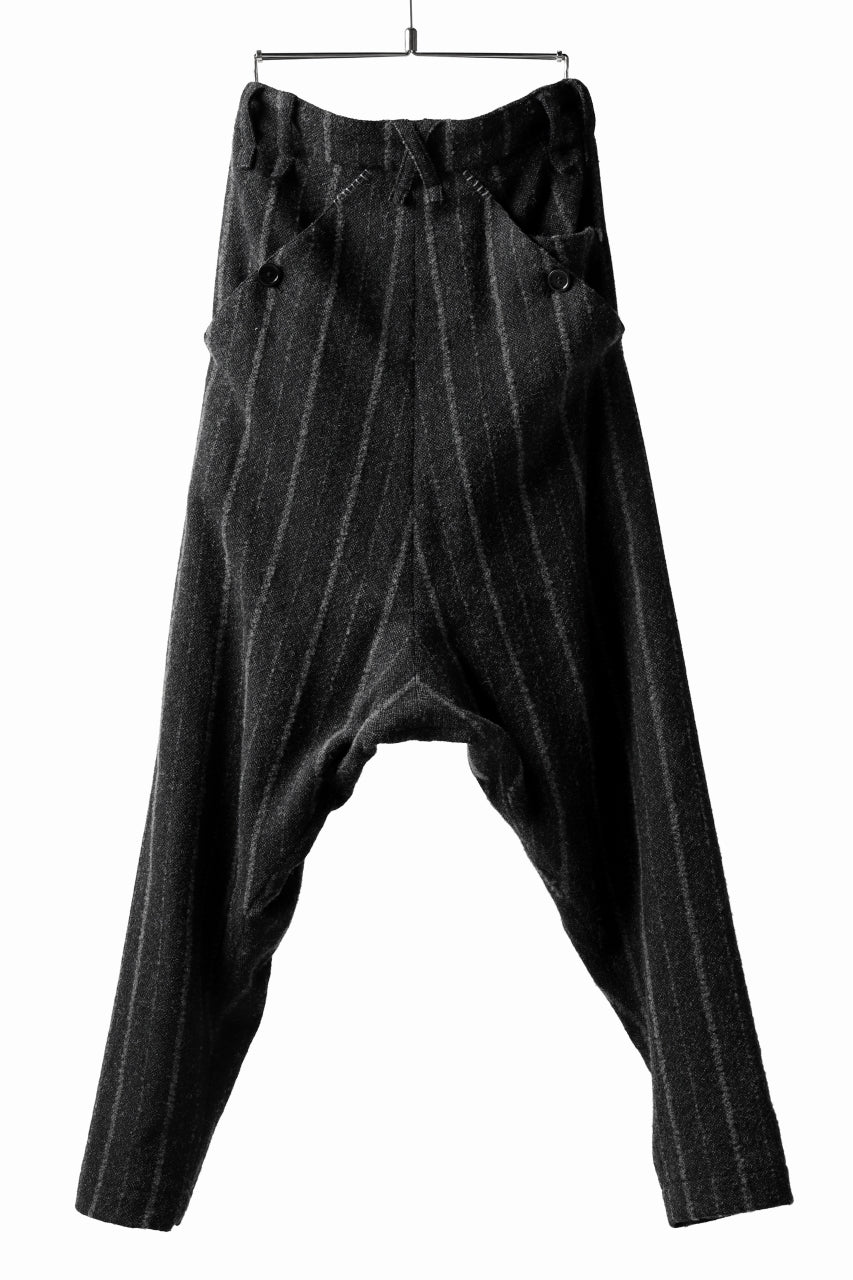 daska x LOOM exclucive low crotch trousers / bouclé stripe (CARBON)