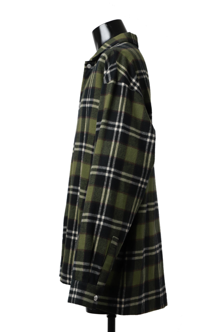 画像をギャラリービューアに読み込む, A.F ARTEFACT OVERSIZED CHECK SHIRT (KHAKI)