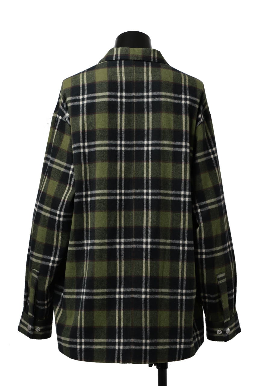 画像をギャラリービューアに読み込む, A.F ARTEFACT OVERSIZED CHECK SHIRT (KHAKI)