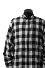 画像をギャラリービューアに読み込む, A.F ARTEFACT &quot;cell&quot; LONG GOWN CHECK SHIRT (BLACK x WHITE)