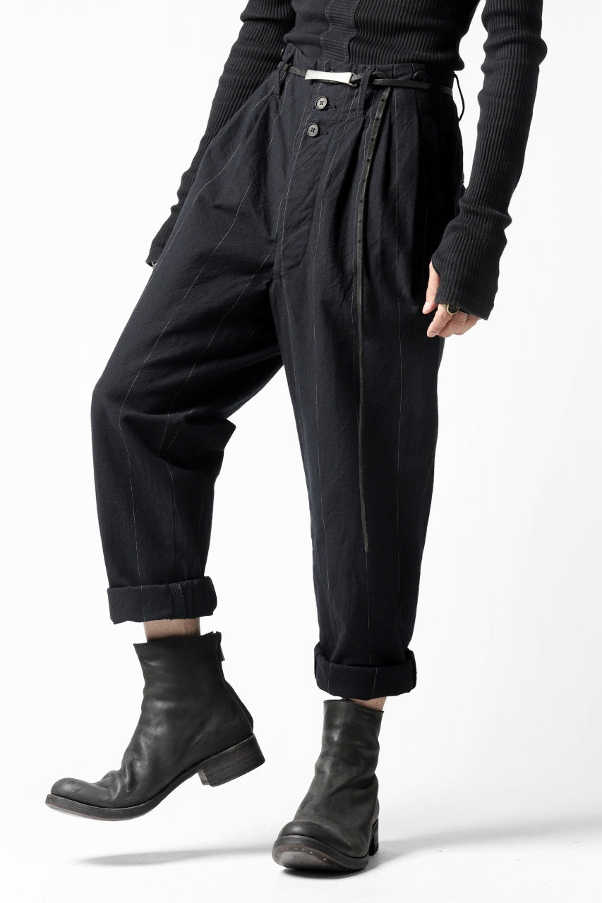 Load image into Gallery viewer, KLASICA MORROW-OCN TAPERED TROUSERS / IKAT DYED STRIPE COTTON  (CARBON)
