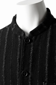 Load image into Gallery viewer, daska x LOOM exclucive long coat / bouclé stripe (BLACK)