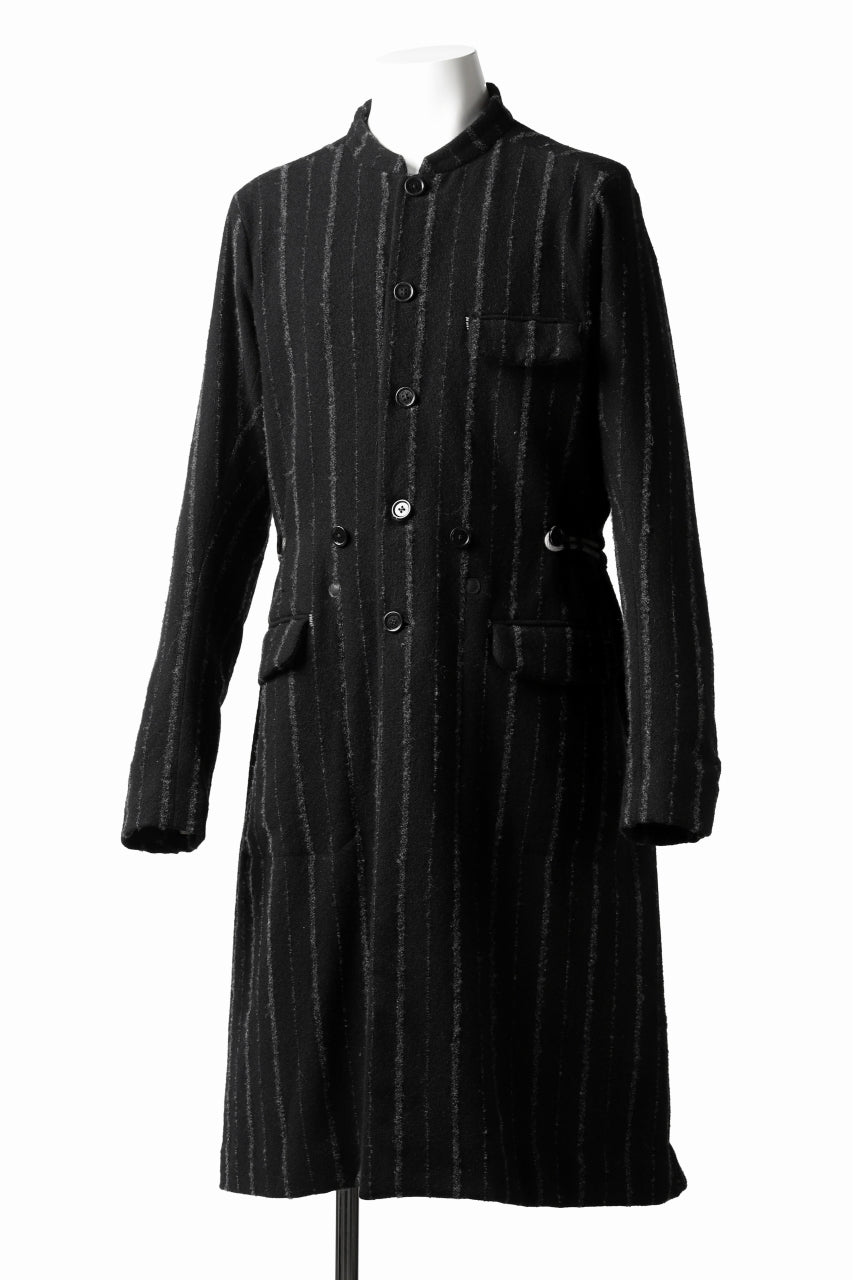 daska x LOOM exclucive long coat / bouclé stripe (BLACK)