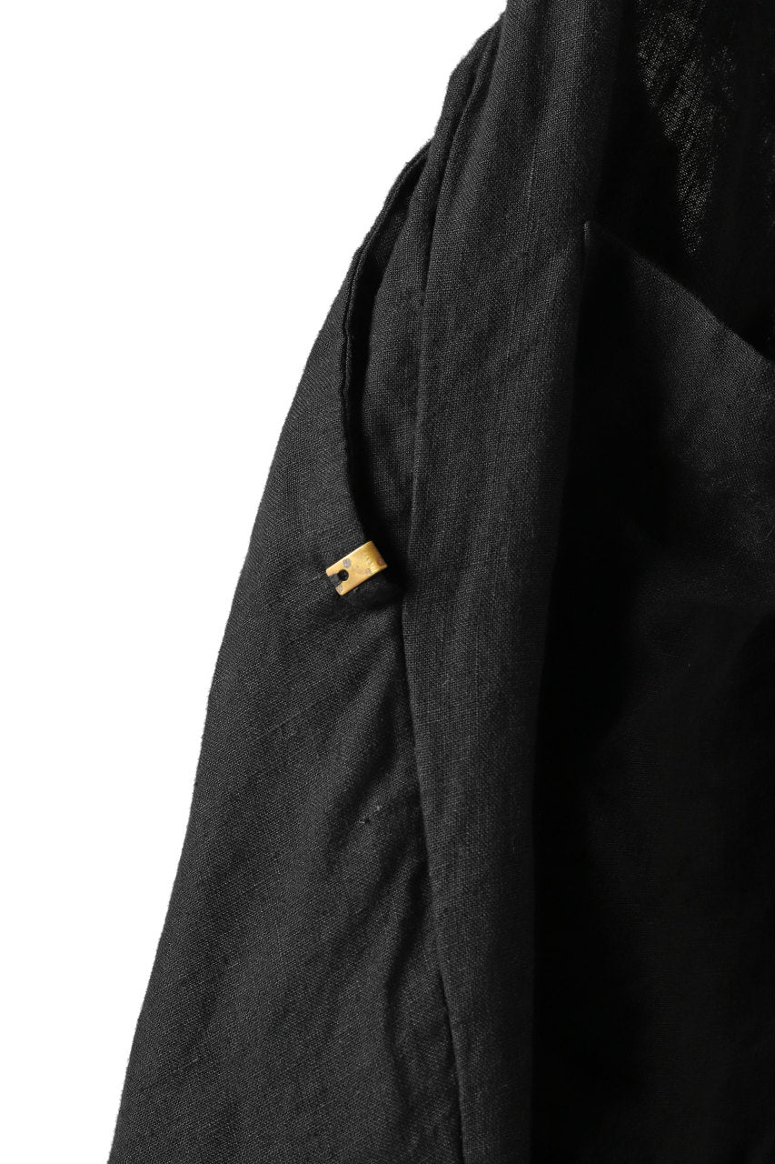 Load image into Gallery viewer, _vital tucked volume short pants / washer organic linen (BLACK)