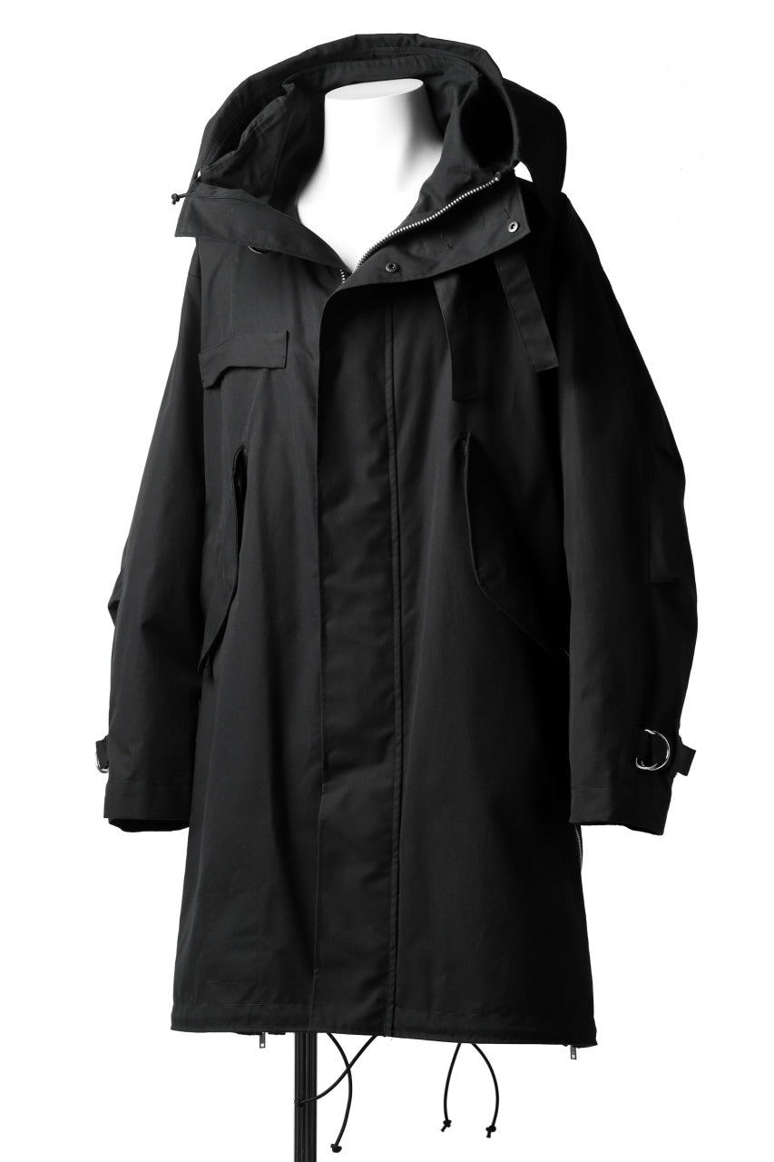 画像をギャラリービューアに読み込む, KLASICA WATER FALL MODS COAT / Ventile® UK L24 (BLACK)