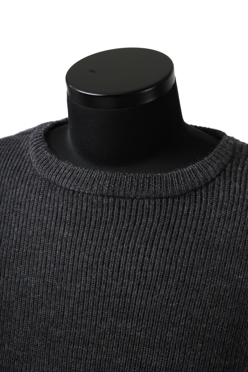 sus-sous fisherman boat neck sweater / W100 7G Full (DUST)