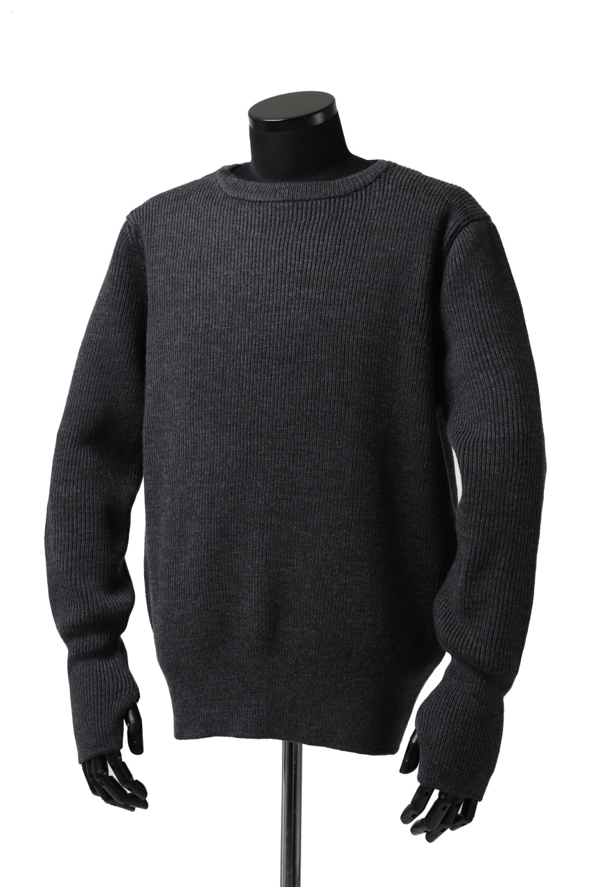 sus-sous fisherman boat neck sweater / W100 7G Full (DUST)