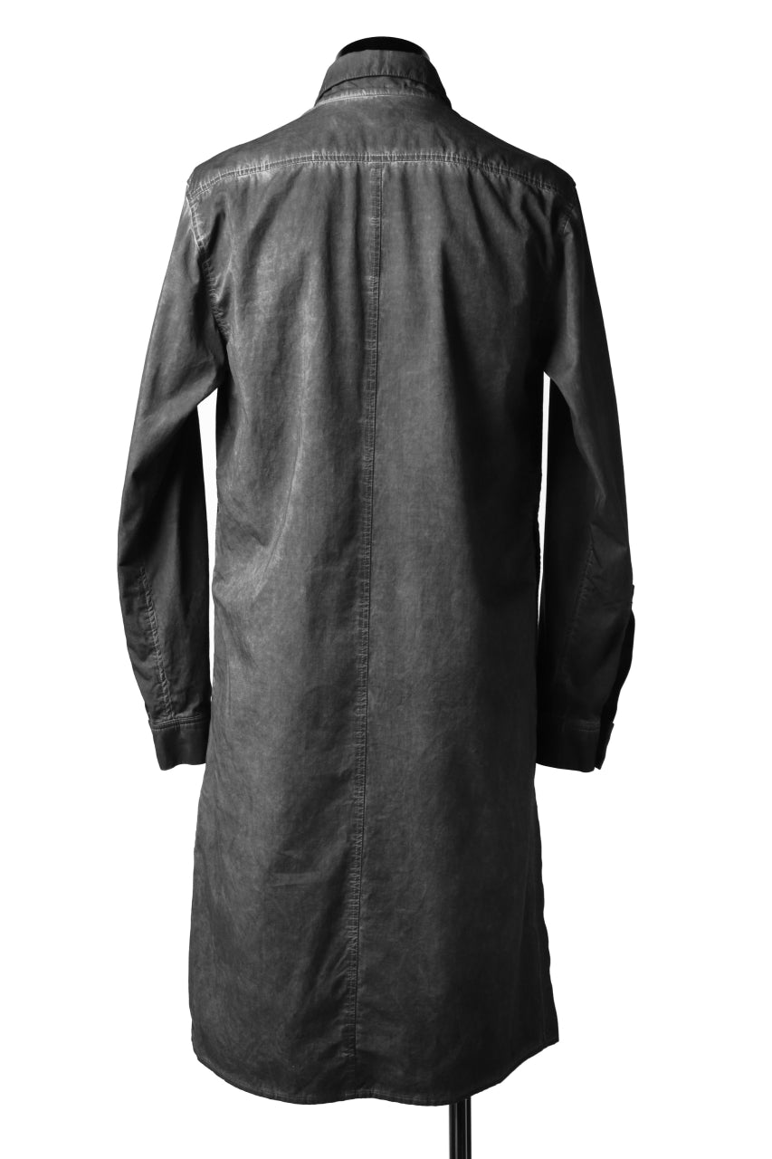 A.F ARTEFACT MILITARY LONG SHIRT / COLD DYED (GREY)
