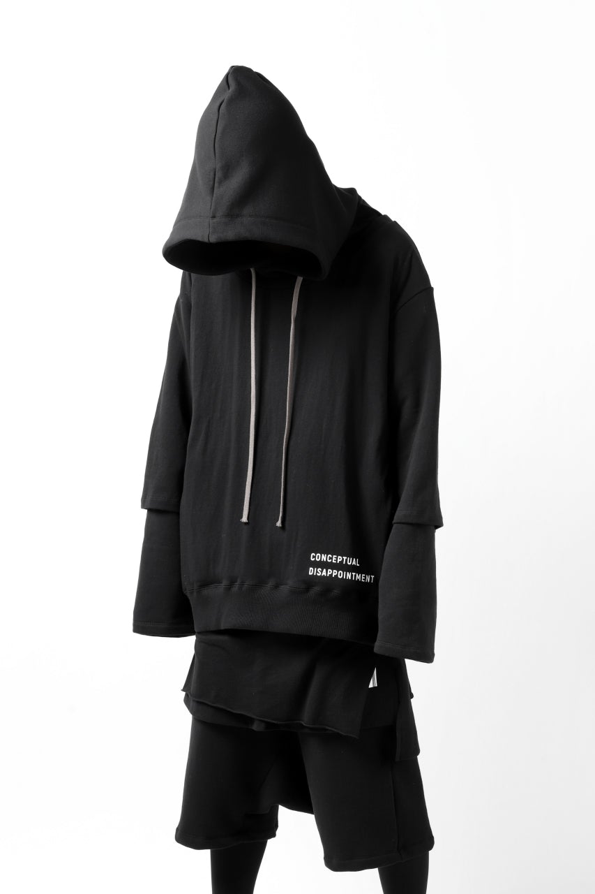 A.F ARTEFACT "Trunk-Show" BEHIND DOCKING LAYERED TEE HOODIE (BLACK)